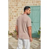 image:imageCOOFANDY Mens Polo Shirt Casual Short Sleeve Textured Knit Button Polo TShirts Summer Vacation Stretchy Golf ShirtsKhaki