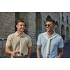 image:imageCOOFANDY Mens Polo Shirt Casual Short Sleeve Textured Knit Button Polo TShirts Summer Vacation Stretchy Golf ShirtsLight Blue