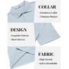 image:imageCOOFANDY Mens Polo Shirt Casual Short Sleeve Textured Knit Button Polo TShirts Summer Vacation Stretchy Golf ShirtsLight Blue