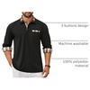 image:imageCOOFANDY Mens Polo Shirt Long Sleeve Casual Button Polo Tee Plaid Collared Golg Shirt with PocketAblack