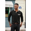 image:imageCOOFANDY Mens Polo Shirt Long Sleeve Casual Button Polo Tee Plaid Collared Golg Shirt with PocketAblack