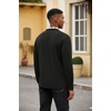image:imageCOOFANDY Mens Polo Shirt Long Sleeve Casual Button Polo Tee Plaid Collared Golg Shirt with PocketAblack