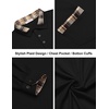 image:imageCOOFANDY Mens Polo Shirt Long Sleeve Casual Button Polo Tee Plaid Collared Golg Shirt with PocketAblack