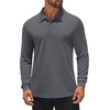image:imageCOOFANDY Mens Polo Shirt Long Sleeve Golf Shirt Lightweight UPF 50 Sun Protection Quick Dry Moisture Wicking Collared ShirtDark Grey