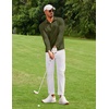image:imageCOOFANDY Mens Polo Shirt Long Sleeve Moisture Wicking Golf Shirts Sun Protection Collared Work Shirts3 Pack Black  Dark Grey  Army Green