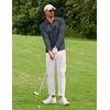 image:imageCOOFANDY Mens Polo Shirt Long Sleeve Moisture Wicking Golf Shirts Sun Protection Collared Work Shirts3 Pack Black  Dark Grey  Wine Red