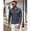 image:imageCOOFANDY Mens Polo Shirt Long Sleeve Moisture Wicking Golf Shirts Sun Protection Collared Work ShirtsDark Grey