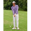 image:imageCOOFANDY Mens Polo Shirt Long Sleeve Moisture Wicking Golf Shirts Sun Protection Collared Work ShirtsLilac
