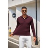 image:imageCOOFANDY Mens Polo Shirt Long Sleeve Moisture Wicking Golf Shirts Sun Protection Collared Work ShirtsMaroon