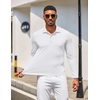 image:imageCOOFANDY Mens Polo Shirt Long Sleeve Moisture Wicking Golf Shirts Sun Protection Collared Work ShirtsWhite