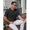 image:imageCOOFANDY Mens Polo Shirts Short Sleeve Casual Knit Textured Polo Shirt Summer Collared TShirt01black