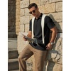 image:imageCOOFANDY Mens Polo Shirts Short Sleeve Casual Knit Textured Polo Shirt Summer Collared TShirt01black