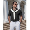 image:imageCOOFANDY Mens Polo Shirts Short Sleeve Casual Knit Textured Polo Shirt Summer Collared TShirt01black
