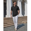 image:imageCOOFANDY Mens Polo Shirts Short Sleeve Casual Knit Textured Polo Shirt Summer Collared TShirt01black