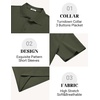 image:imageCOOFANDY Mens Polo Shirts Short Sleeve Casual Knit Textured Polo Shirt Summer Collared TShirtDark Army Green