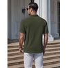 image:imageCOOFANDY Mens Polo Shirts Short Sleeve Casual Knit Textured Polo Shirt Summer Collared TShirtDark Army Green