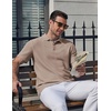 image:imageCOOFANDY Mens Polo Shirts Short Sleeve Casual Knit Textured Polo Shirt Summer Collared TShirtKhaki