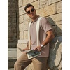 image:imageCOOFANDY Mens Polo Shirts Short Sleeve Casual Knit Textured Polo Shirt Summer Collared TShirtKhaki
