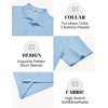 image:imageCOOFANDY Mens Polo Shirts Short Sleeve Casual Knit Textured Polo Shirt Summer Collared TShirtLight Blue