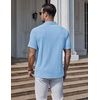 image:imageCOOFANDY Mens Polo Shirts Short Sleeve Casual Knit Textured Polo Shirt Summer Collared TShirtLight Blue