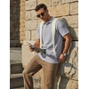image:imageCOOFANDY Mens Polo Shirts Short Sleeve Casual Knit Textured Polo Shirt Summer Collared TShirtLight Grey