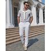 image:imageCOOFANDY Mens Polo Shirts Short Sleeve Casual Knit Textured Polo Shirt Summer Collared TShirtLight Grey