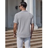 image:imageCOOFANDY Mens Polo Shirts Short Sleeve Casual Knit Textured Polo Shirt Summer Collared TShirtLight Grey
