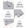 image:imageCOOFANDY Mens Polo Shirts Short Sleeve Casual Knit Textured Polo Shirt Summer Collared TShirtLight Grey