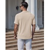 image:imageCOOFANDY Mens Polo Shirts Short Sleeve Casual Knit Textured Polo Shirt Summer Collared TShirtLight Khaki