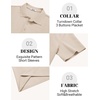image:imageCOOFANDY Mens Polo Shirts Short Sleeve Casual Knit Textured Polo Shirt Summer Collared TShirtLight Khaki