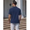 image:imageCOOFANDY Mens Polo Shirts Short Sleeve Casual Knit Textured Polo Shirt Summer Collared TShirtNavy Blue
