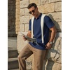image:imageCOOFANDY Mens Polo Shirts Short Sleeve Casual Knit Textured Polo Shirt Summer Collared TShirtNavy Blue