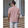image:imageCOOFANDY Mens Polo Shirts Short Sleeve Casual Knit Textured Polo Shirt Summer Collared TShirtPink