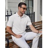 image:imageCOOFANDY Mens Polo Shirts Short Sleeve Casual Knit Textured Polo Shirt Summer Collared TShirtWhite
