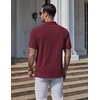 image:imageCOOFANDY Mens Polo Shirts Short Sleeve Casual Knit Textured Polo Shirt Summer Collared TShirtWine Red