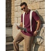image:imageCOOFANDY Mens Polo Shirts Short Sleeve Casual Knit Textured Polo Shirt Summer Collared TShirtWine Red