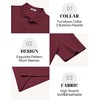 image:imageCOOFANDY Mens Polo Shirts Short Sleeve Casual Knit Textured Polo Shirt Summer Collared TShirtWine Red