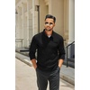 image:imageCOOFANDY Mens Quarter Button Henley Sweater Casual Knitted Sweatshirt Mock Neck Thermal Fleece Pullover Sweater with PocketBlack