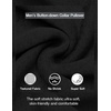 image:imageCOOFANDY Mens Quarter Button Henley Sweater Casual Knitted Sweatshirt Mock Neck Thermal Fleece Pullover Sweater with PocketBlack