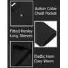 image:imageCOOFANDY Mens Quarter Button Henley Sweater Casual Knitted Sweatshirt Mock Neck Thermal Fleece Pullover Sweater with PocketBlack