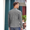 image:imageCOOFANDY Mens Quarter Button Henley Sweater Casual Knitted Sweatshirt Mock Neck Thermal Fleece Pullover Sweater with PocketBlack and White