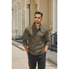 image:imageCOOFANDY Mens Quarter Button Henley Sweater Casual Knitted Sweatshirt Mock Neck Thermal Fleece Pullover Sweater with PocketCoffee