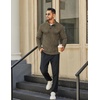 image:imageCOOFANDY Mens Quarter Button Henley Sweater Casual Knitted Sweatshirt Mock Neck Thermal Fleece Pullover Sweater with PocketCoffee