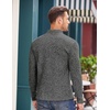 image:imageCOOFANDY Mens Quarter Button Henley Sweater Casual Knitted Sweatshirt Mock Neck Thermal Fleece Pullover Sweater with PocketDark Grey