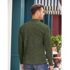 image:imageCOOFANDY Mens Quarter Button Henley Sweater Casual Knitted Sweatshirt Mock Neck Thermal Fleece Pullover Sweater with PocketGreen Black Jasper