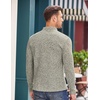 image:imageCOOFANDY Mens Quarter Button Henley Sweater Casual Knitted Sweatshirt Mock Neck Thermal Fleece Pullover Sweater with PocketKhaki