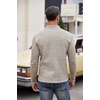 image:imageCOOFANDY Mens Quarter Button Henley Sweater Casual Knitted Sweatshirt Mock Neck Thermal Fleece Pullover Sweater with PocketLight Khaki