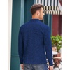 image:imageCOOFANDY Mens Quarter Button Henley Sweater Casual Knitted Sweatshirt Mock Neck Thermal Fleece Pullover Sweater with PocketNavy Blue