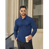 image:imageCOOFANDY Mens Quarter Button Henley Sweater Casual Knitted Sweatshirt Mock Neck Thermal Fleece Pullover Sweater with PocketNavy Blue