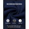 image:imageCOOFANDY Mens Quarter Button Henley Sweater Casual Knitted Sweatshirt Mock Neck Thermal Fleece Pullover Sweater with PocketNavy Blue
